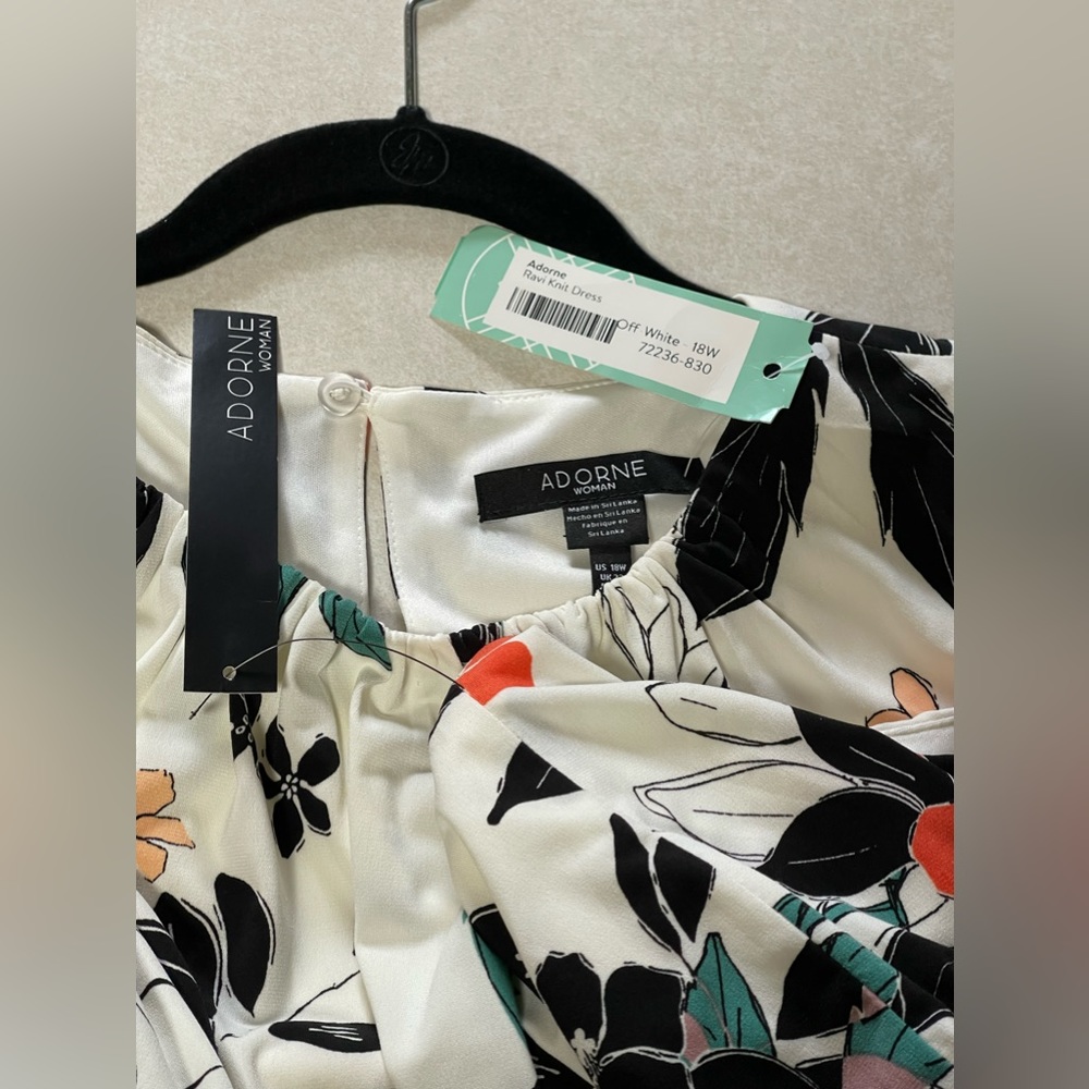 Floral Midi Dress in Black and White - Picture 11 of 15